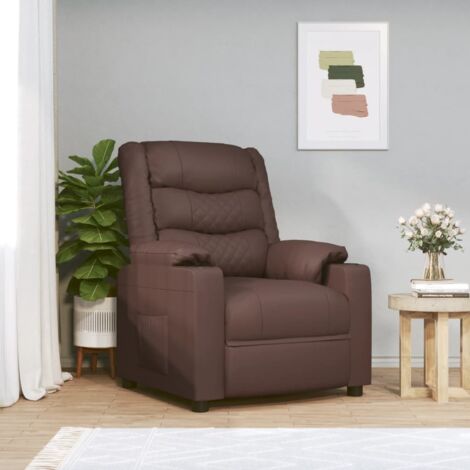 Massagesessel Elektrisch Braun Kunstleder vidaXL