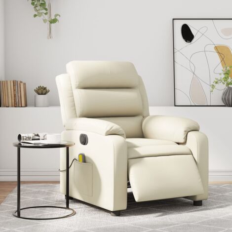 Massagesessel Elektrisch Creme Kunstleder vidaXL552522