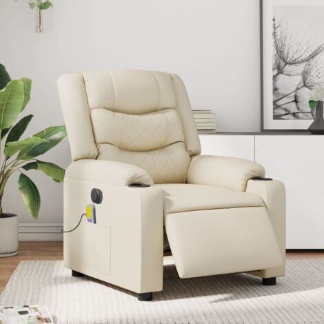 Massagesessel Elektrisch Creme Kunstleder vidaXL847082