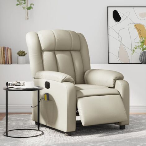 Massagesessel Elektrisch Creme Kunstleder vidaXL927503
