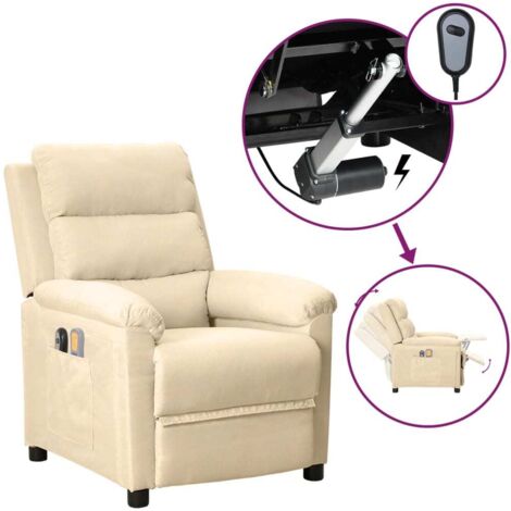 Massagesessel Elektrisch Creme Stoff
