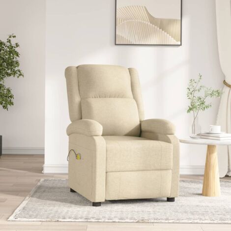 Massagesessel Elektrisch Creme Stoff vidaXL759717