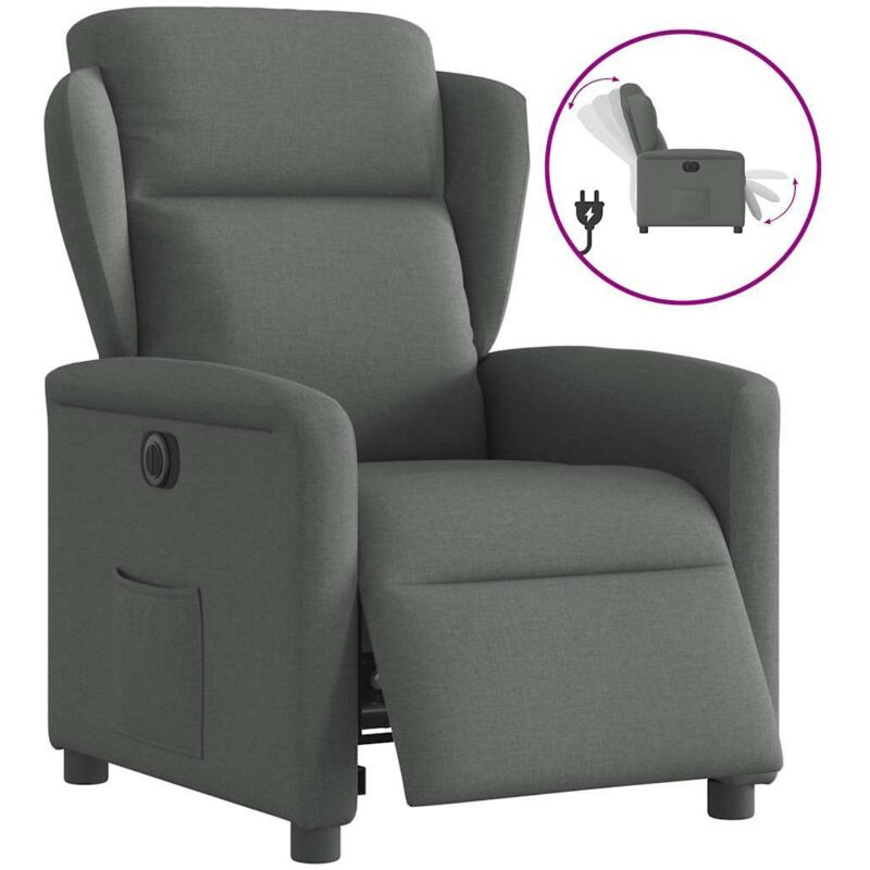 Relaxsessel Elektrisch Dunkelgrau Stoff - Vidaxl