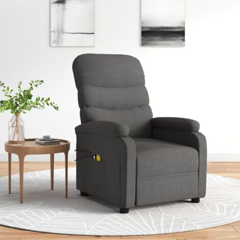 Massagesessel Elektrisch Dunkelgrau Stoff vidaXL