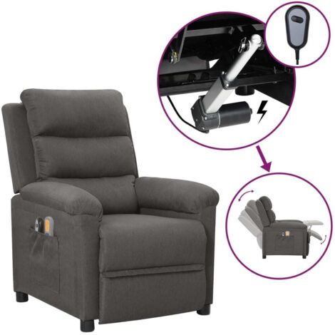 Massagesessel Elektrisch Dunkelgrau Stoff vidaXL