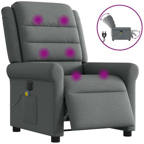Massagesessel Elektrisch Dunkelgrau Stoff vidaXL831743