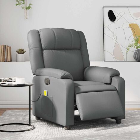 Massagesessel Elektrisch Grau Kunstleder vidaXL57986