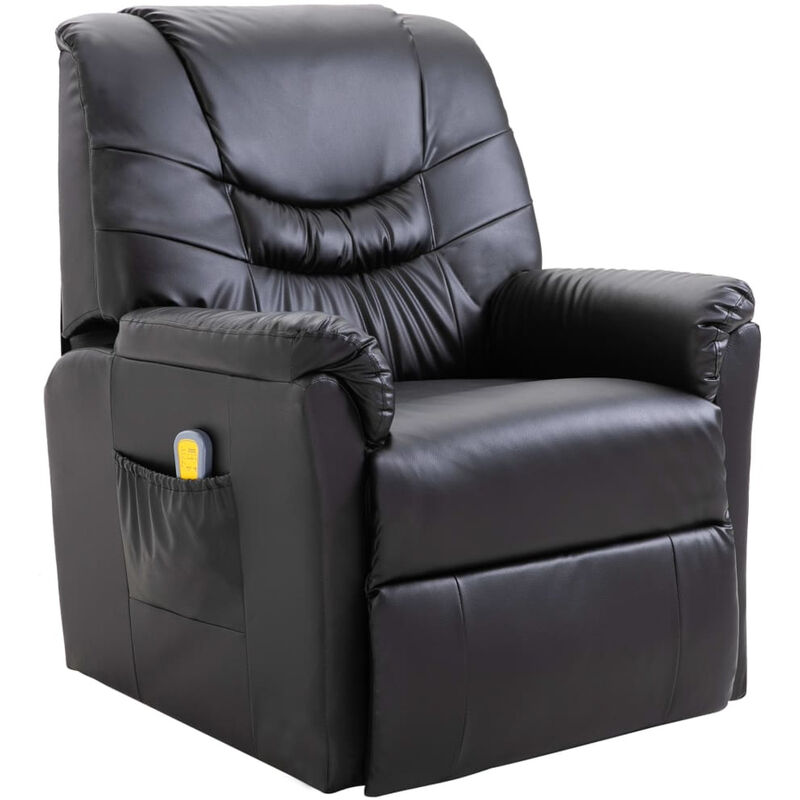 Massagesessel Elektrisch Kunstleder Schwarz