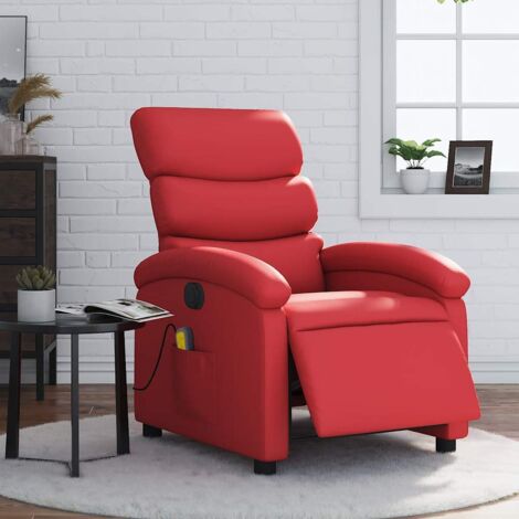 Massagesessel Elektrisch Rot Kunstleder vidaXL418380