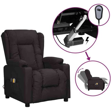 Massagesessel Elektrisch Schwarz Kunstleder vidaXL