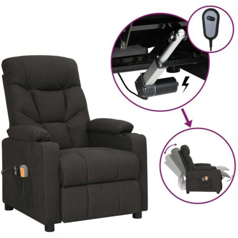 Massagesessel Elektrisch Schwarz Stoff