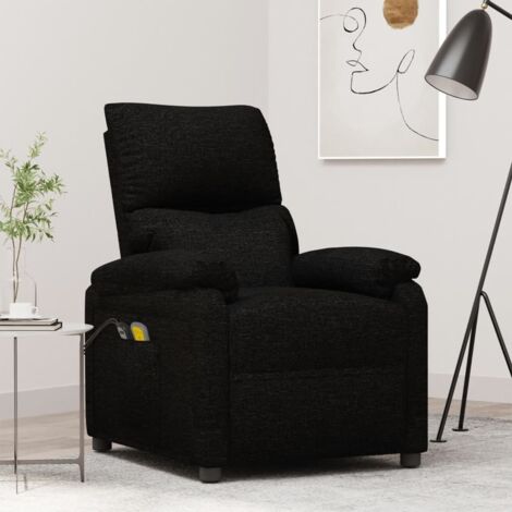 Massagesessel Elektrisch Schwarz Stoff