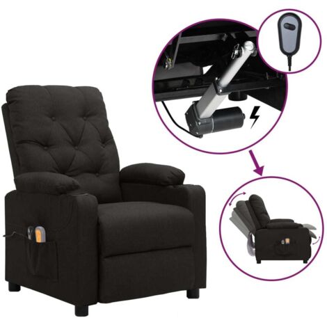 Massagesessel Elektrisch Schwarz Stoff vidaXL