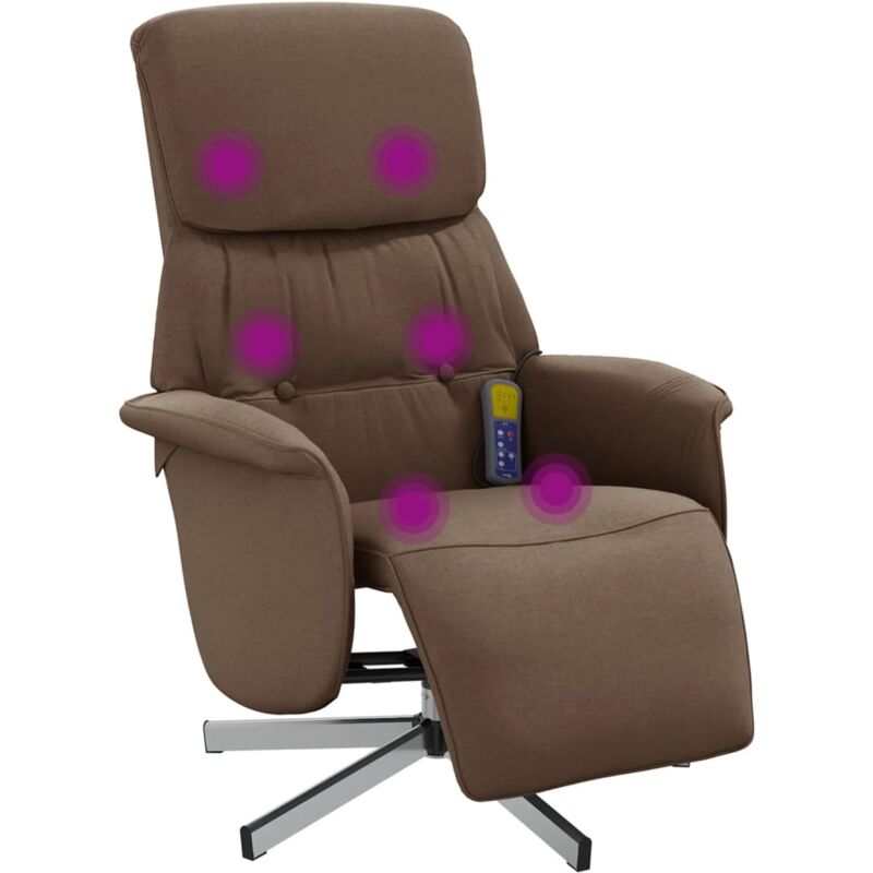 Massagesessel Mit Fußteil Braun Stoff Vidaxl