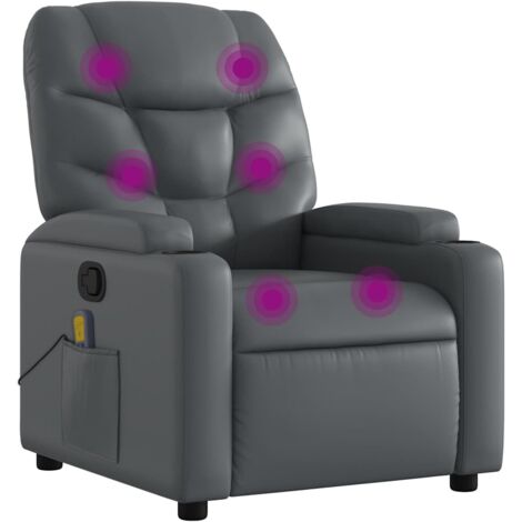 Massagesessel Grau Kunstleder