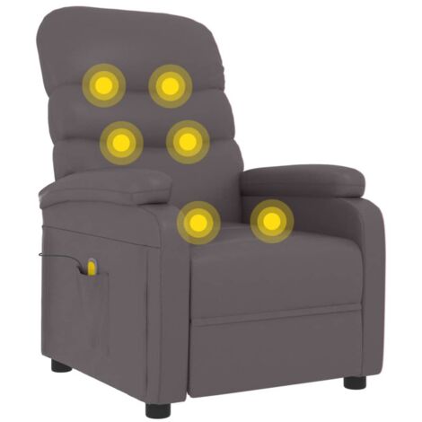 Massagesessel Grau Kunstleder vidaXL