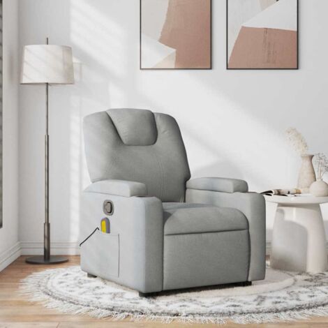 Massagesessel Hellgrau Stoff vidaXL