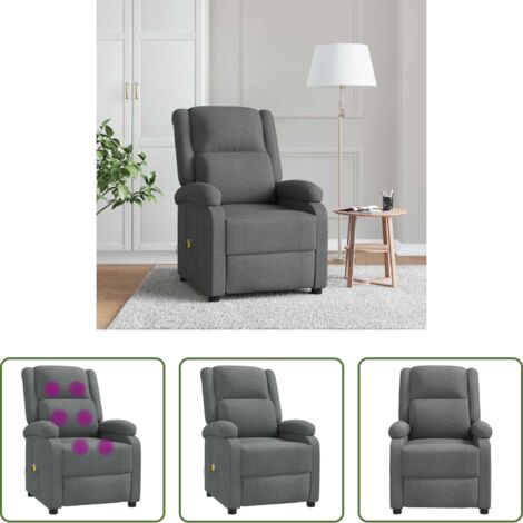 Massagesessel -  Massagesessel Dunkelgrau Stoff