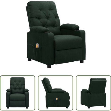 Massagesessel -  Massagesessel Dunkelgrün Stoff