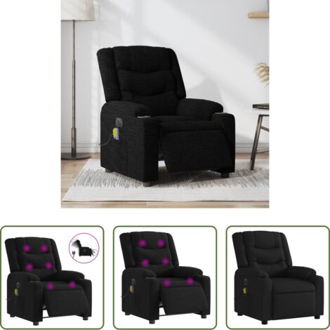 Massagesessel -  Massagesessel Elektrisch Schwarz Stoff