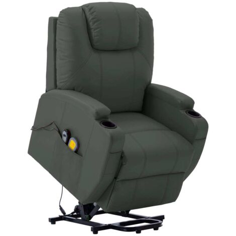 Massagesessel mit Aufstehhilfe Anthrazit Kunstleder vidaXL22415