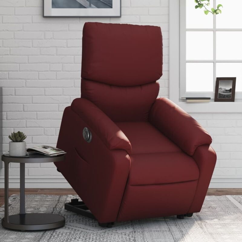Relaxsessel Mit Aufstehhilfe Elektrisch Weinrot Kunstleder Vidaxl