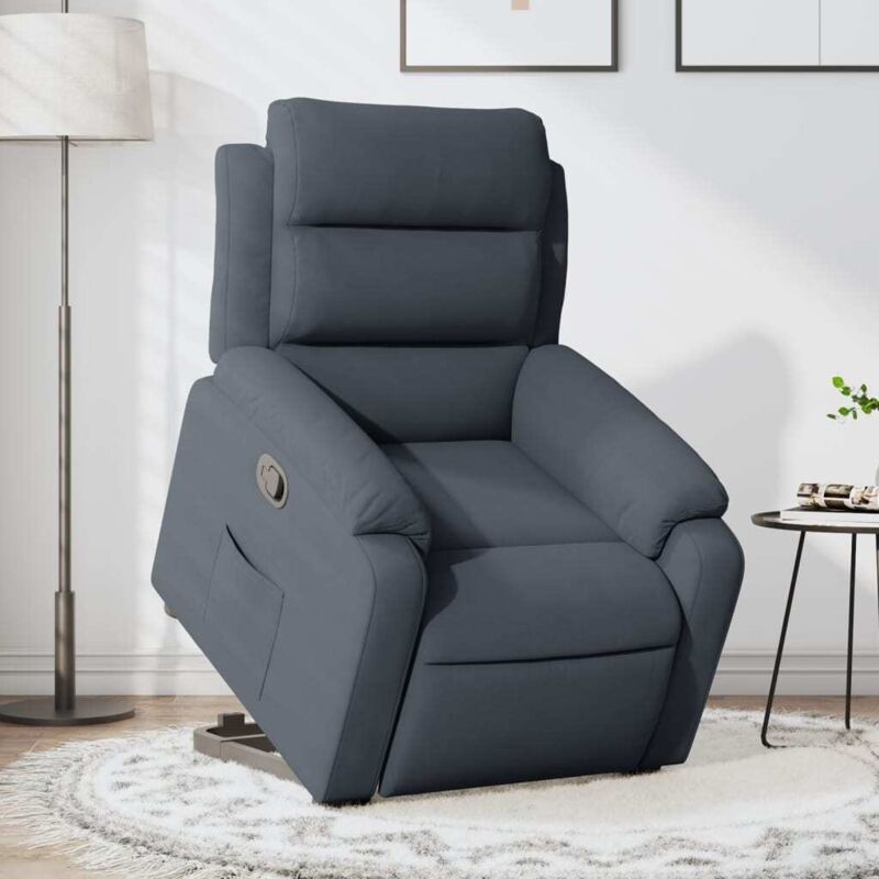 Relaxsessel Mit Aufstehhilfe Dunkelgrau Samt - Vidaxl