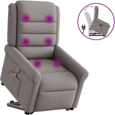 Massagesessel mit Aufstehhilfe Taupe Stoff vidaXL111177