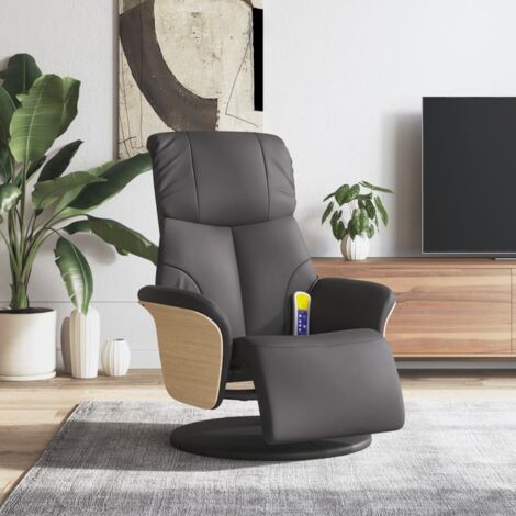 Massagesessel mit Fußteil Grau Kunstleder vidaXL715520