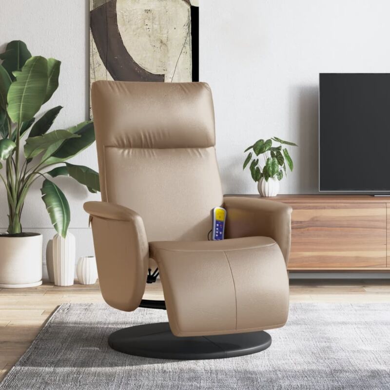 Massagesessel Mit Fußteil Cappuccino-braun Kunstleder Vidaxl