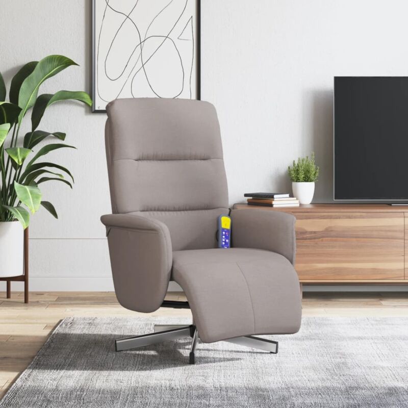 Massagesessel Mit Fußteil Taupe Stoff Vidaxl