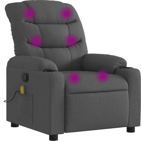 Massagesessel Neigbar Dunkelgrau Stoff