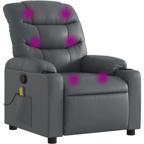 Massagesessel Relaxsessel Grau Kunstleder vidaXL