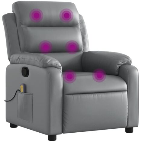 Massagesessel Relaxsessel Grau Kunstleder vidaXL