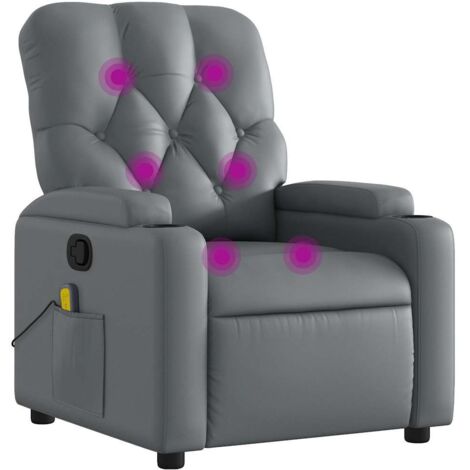 Massagesessel Relaxsessel Grau Kunstleder vidaXL