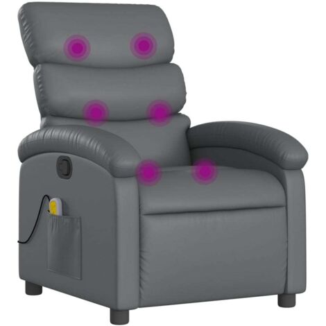 Massagesessel Relaxsessel Grau Kunstleder vidaXL
