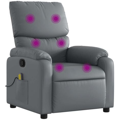Massagesessel Relaxsessel Grau Kunstleder vidaXL