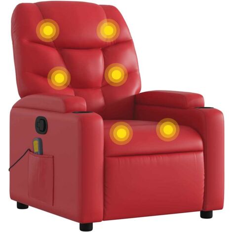 Massagesessel Rot Kunstleder vidaXL