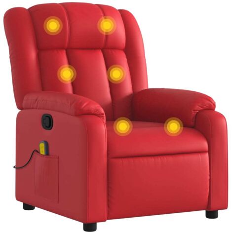 Massagesessel Rot Kunstleder vidaXL