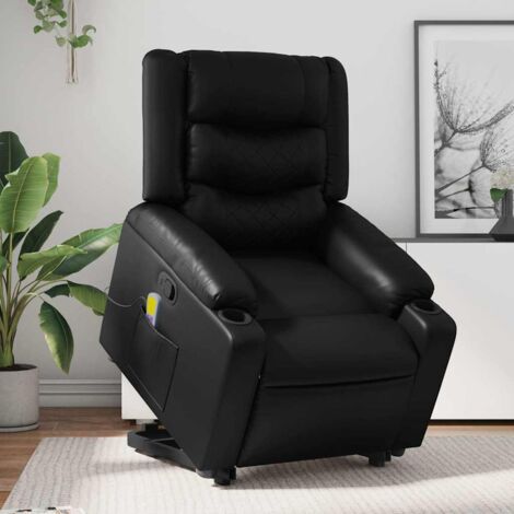 Massagesessel schwarz Kunstleder
