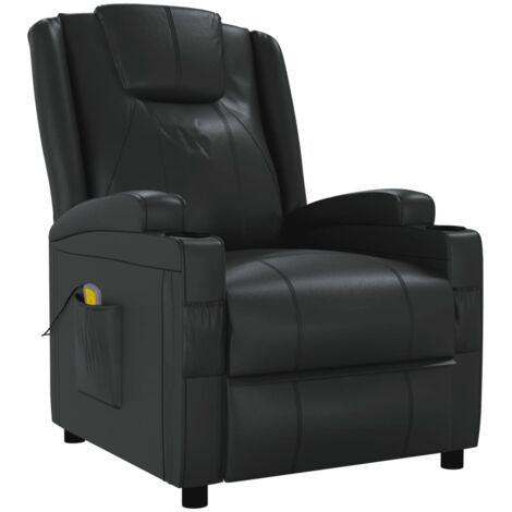 Massagesessel Schwarz Kunstleder vidaXL