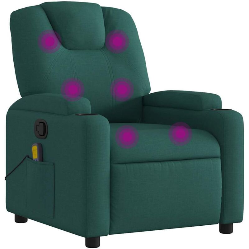 Massagesessel Dunkelgrün Stoff - Vidaxl