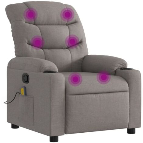 Massagesessel Taupe Stoff vidaXL