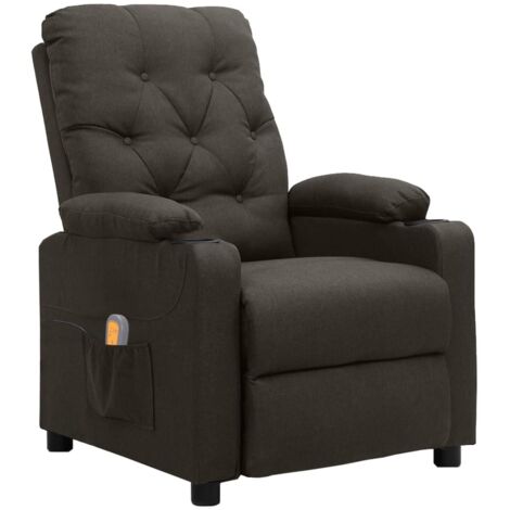 Massagesessel Taupe Stoff vidaXL