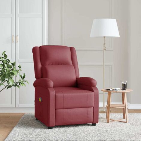 Massagesessel Weinrot Kunstleder vidaXL