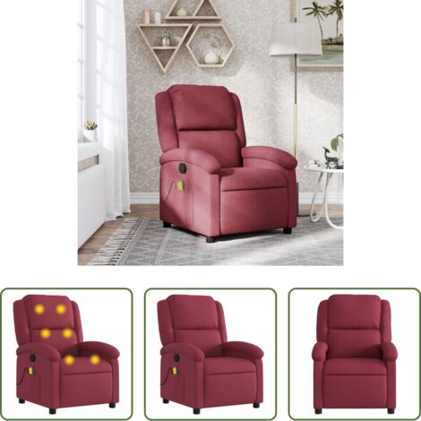 Massagesessel Weinrot -  Massagesessel Weinrot Stoff