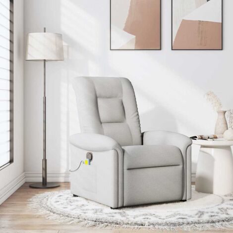 Massagesessel Wolkengrau Stoff vidaXL