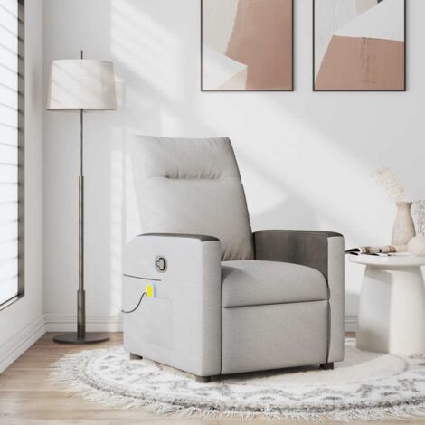Massagesessel Wolkengrau Stoff vidaXL