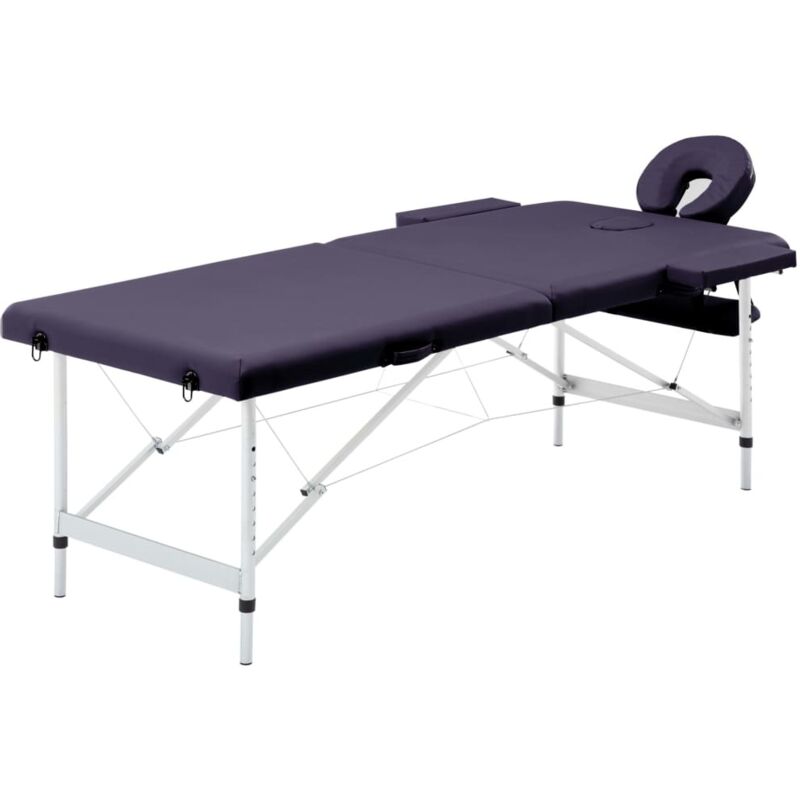 Massageliege Klappbar 2-zonen Mit Aluminiumgestell Lila - Vidaxl
