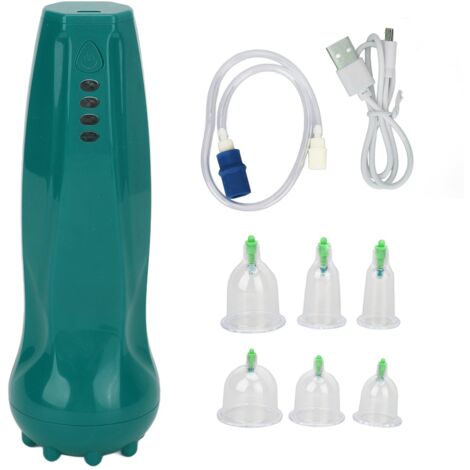 Massageur Anti-Cellulite Électrique à Ventouse, 4 Niveaux d'Ajustement, Design One-Touch, Thérapie par Ventouse Dynamique, Vert